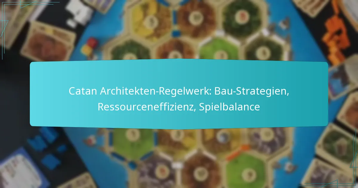 Catan Architekten-Regelwerk: Bau-Strategien, Ressourceneffizienz, Spielbalance
