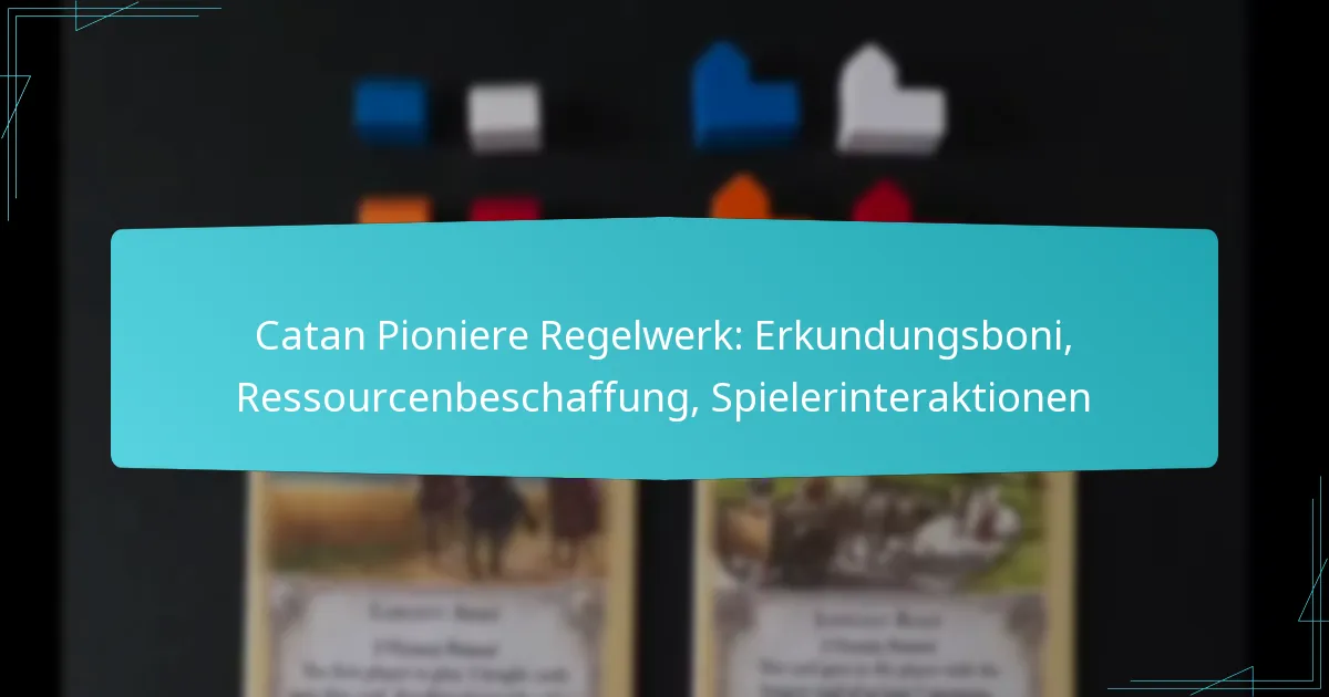 Catan Pioniere Regelwerk: Erkundungsboni, Ressourcenbeschaffung, Spielerinteraktionen