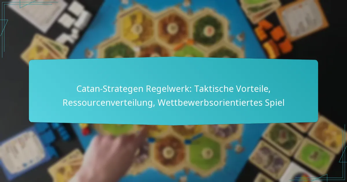 Catan-Strategen Regelwerk: Taktische Vorteile, Ressourcenverteilung, Wettbewerbsorientiertes Spiel