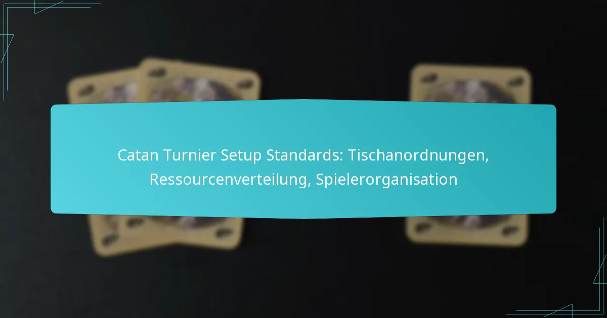 Catan Turnier Setup Standards: Tischanordnungen, Ressourcenverteilung, Spielerorganisation