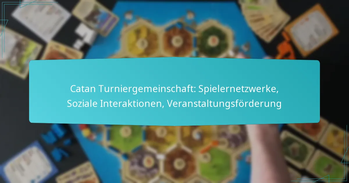 Catan Turniergemeinschaft: Spielernetzwerke, Soziale Interaktionen, Veranstaltungsförderung