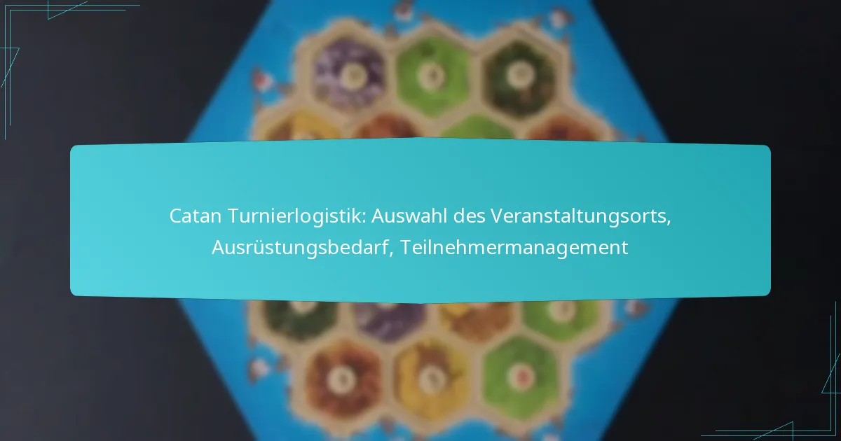 Catan Turnierlogistik: Auswahl des Veranstaltungsorts, Ausrüstungsbedarf, Teilnehmermanagement