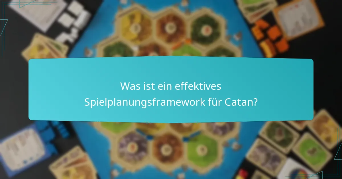 Was ist ein effektives Spielplanungsframework für Catan?