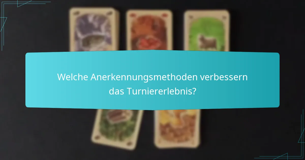 Welche Anerkennungsmethoden verbessern das Turniererlebnis?