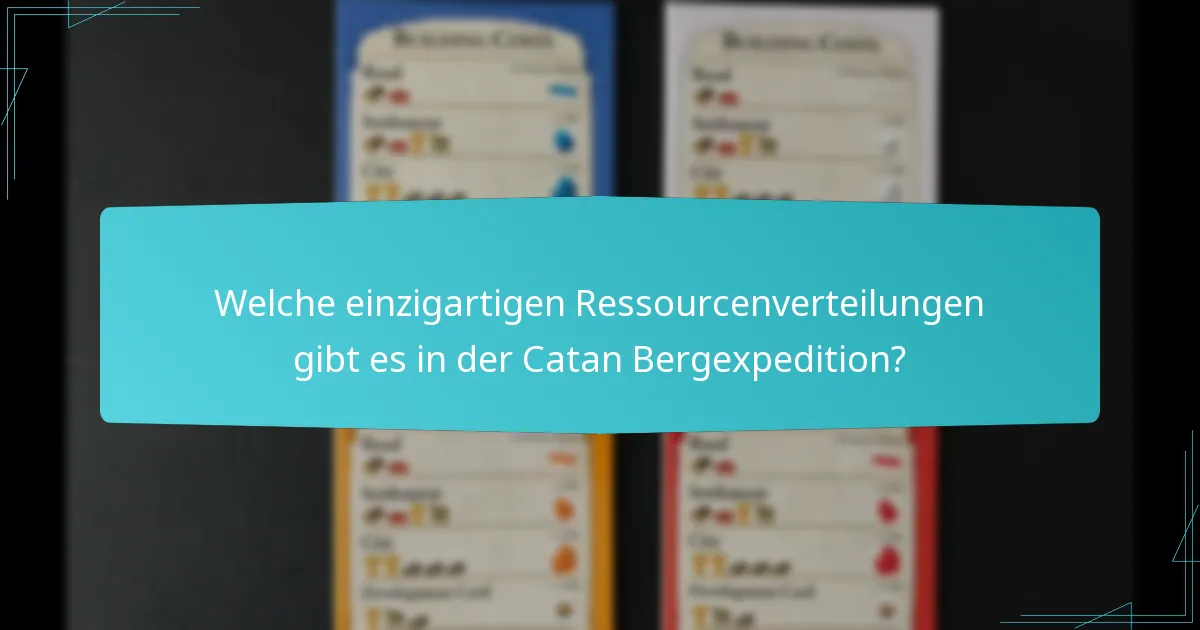 Welche einzigartigen Ressourcenverteilungen gibt es in der Catan Bergexpedition?